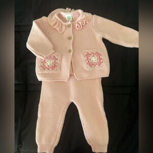 Little Me Pink Knit Baby Sweater